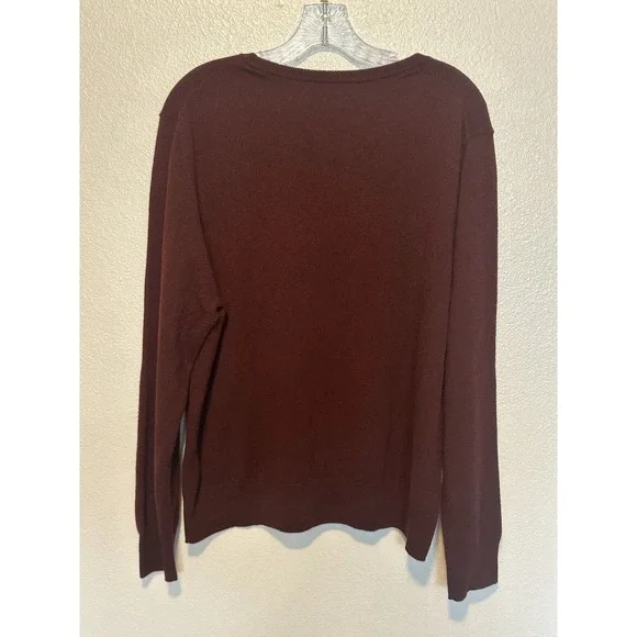 QUINCE Women 100% Mongolian Cashmere Crewneck Sweater Rich Burgundy XL NWT - Picture 8 of 9